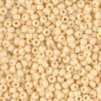 Miyuki 8 Round Seed Bead, Opaque Dark Cream, 8-0492, 10 grams