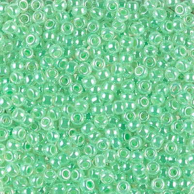 Miyuki 8 Round Seed Bead, 8-520, Mint Green Ceylon, 10 grams