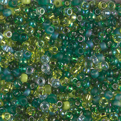 Miyuki 8 Round Seed Bead, Mix - Ever Green, 22 grams