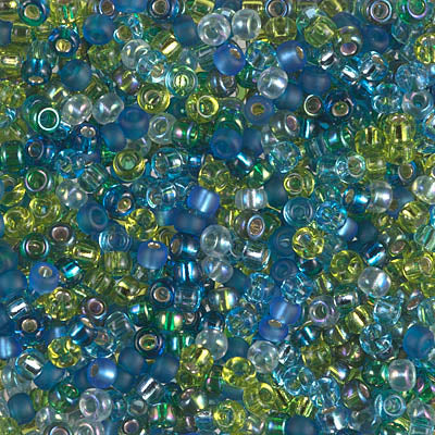 Miyuki 8 Round Seed Bead, Mix - Electric Blue Lagoon, 22 grams