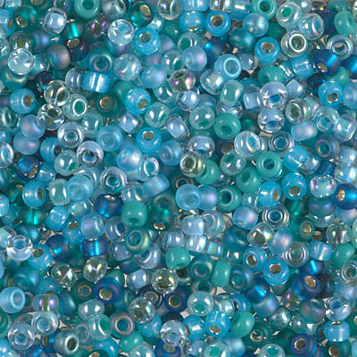 Miyuki 8 Round Seed Bead, Mix - Touch of Teal, 22 grams