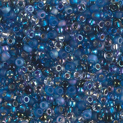 Miyuki 8 Round Seed Bead, Mix - Deep Blue Sea, 22 grams