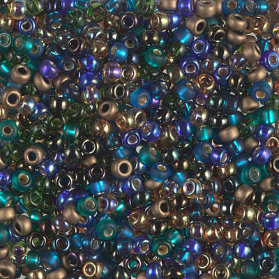 Miyuki 8 Round Seed Bead, Mix - Peacock Garden, 22 grams