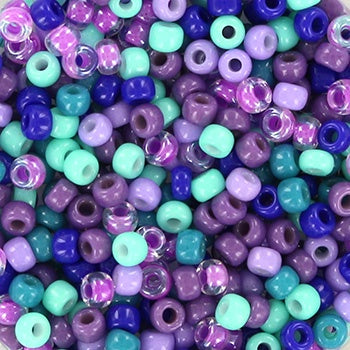 Miyuki 8 Round Seed Bead, Mix - Purple Mint, 22 grams