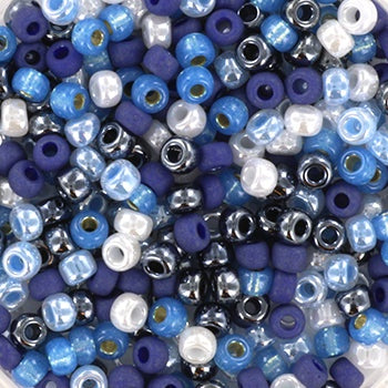 Miyuki 8 Round Seed Bead, Mix - Blue Wonder, 22 grams