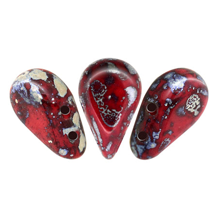Amos Par Puca, Opaque Coral Red Picasso, AMS-9320-43400, 10 grams