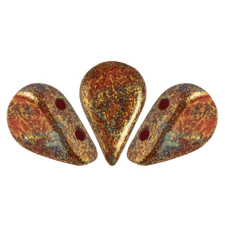 Amos Par Puca, Opaque Coral Red Gold Spotted, AMS-9320-65322, 10 grams
