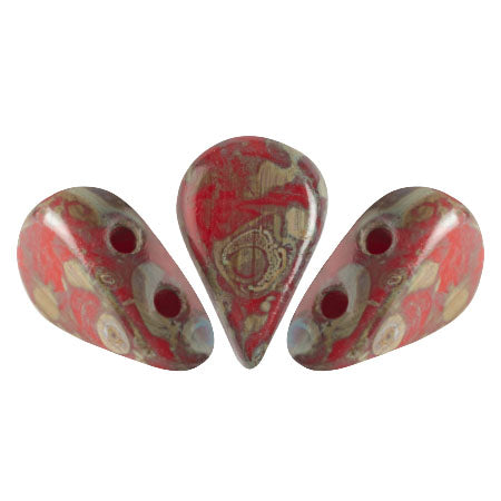 Amos Par Puca, Opaque Coral Red Travertin Dark, AMS-9320-86805, 10 grams