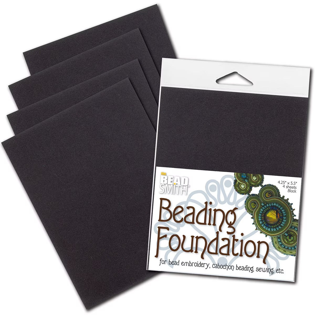 Beading Foundation 4.25 x 5.5 inches, Black (4 sheets)