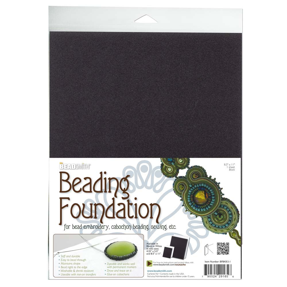 Beading Foundation 8.5 x 11 inches, Black (1 sheet)