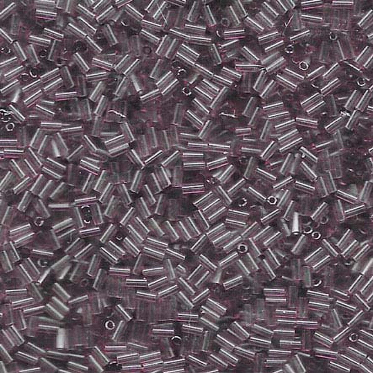 Miyuki 3mm (#1) Bugle Beads, Transparent Smoky Amethyst, BGL1-142, 8.5 grams