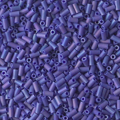 Miyuki 3mm (#1) Bugle Beads, Matte Opaque Cobalt AB , BGL1-414FR, 8.5 grams