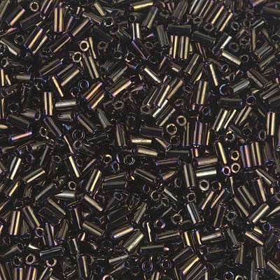 Miyuki 3mm (#1) Bugle Beads, Metallic Brown Iris , BGL1-458, 8.5 grams