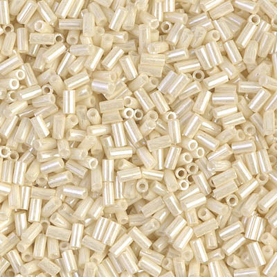 Miyuki 3mm (#1) Bugle Beads, Cream Ceylon , BGL1-594, 8.5 grams