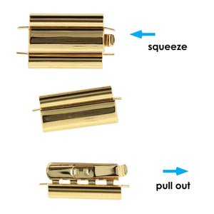 Beadslide Clasp Smooth Plain 10 X 18mm Gold Plated, 1 piece