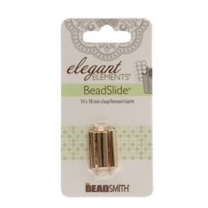 Beadslide Clasp Smooth Plain 10 X 18mm Gold Plated, 1 piece