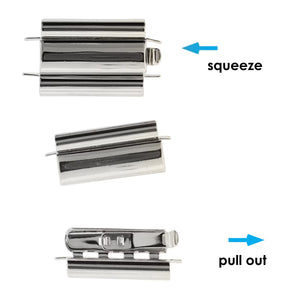 Beadslide Clasp Smooth Plain 10 X 29mm Silver Plated, 1 piece