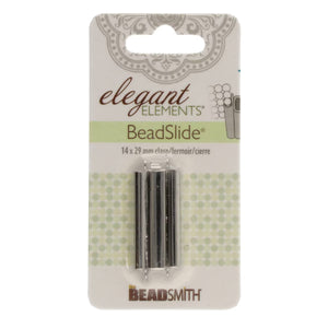 Beadslide Clasp Smooth Plain 10 X 29mm Silver Plated, 1 piece