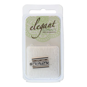 Beadslide Clasp Swirl Design 10 X 18mm Silver Plated, 1 piece