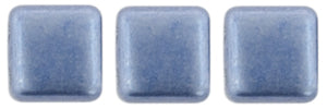 6mm Square Glass Czech Two Hole Tile Bead, Sueded Gold Provence, 25 pieces
