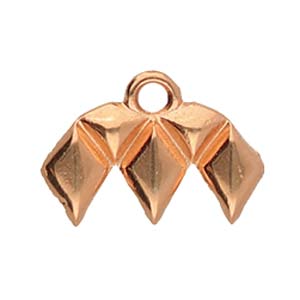 Kalamos III, Gemduo Bead End Rose Gold Plate, 2 pieces