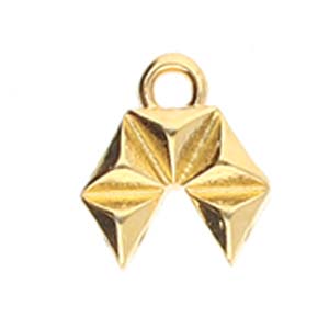 Voudia II, Gemduo Bead End 24K Gold Plate, 2 pieces