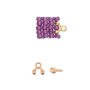 Alona II, 8/0 Bead End Rose Gold Plate, 4 pieces