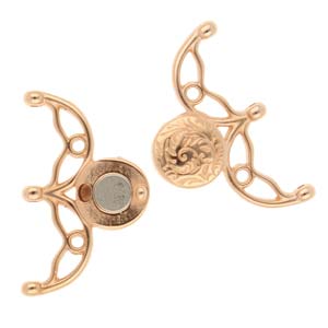 Volakas III, 8/0 Mag Clasp Rose Gold Plate, 1 piece