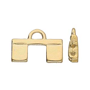 Piperi II, Tila Bead End 24K Gold Plate, 2 pieces