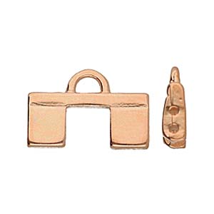 Piperi II, Tila Bead End Rose Gold Plate, 2 pieces