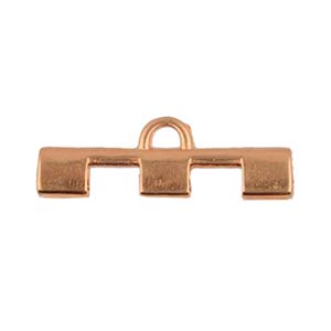 Soros III, Tila Bead End Rose Gold Plate, 2 pieces