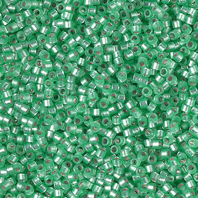 Miyuki Delica Bead 11/0 - DB0691 - Dyed Semi-Frosted Silver Lined Mint Green