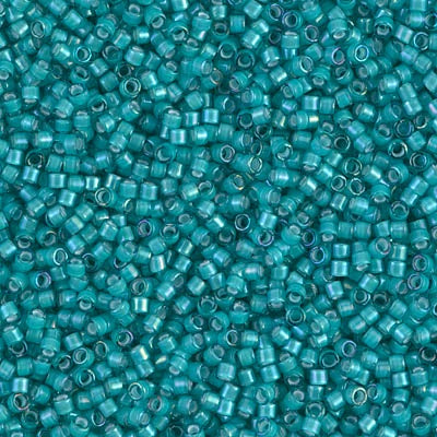 Miyuki Delica Bead 11/0, DB1782, White Lined Teal AB, 50 grams