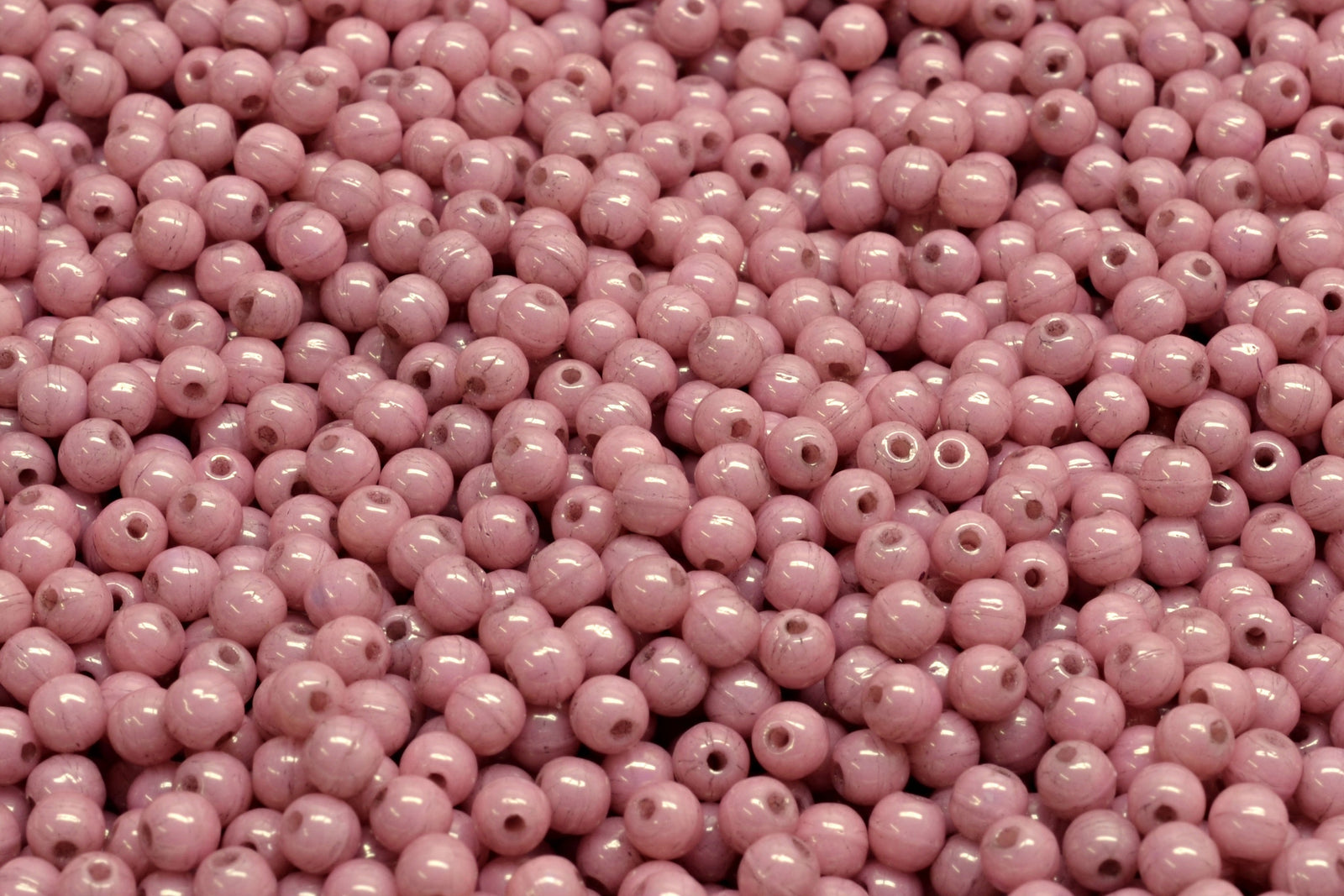 3mm Czech Round Druk Bead, Light Rose Alabaster, 50 pieces