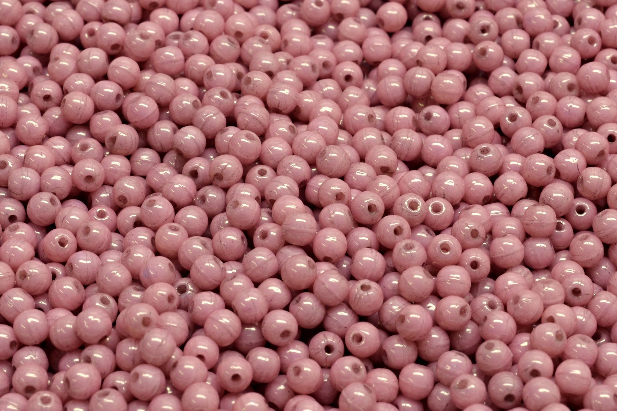 3mm Czech Round Druk Bead, Light Rose Alabaster, 50 pieces