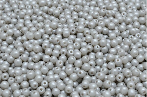 3mm Czech Round Druk Bead, Grey Pearl, 50 pieces