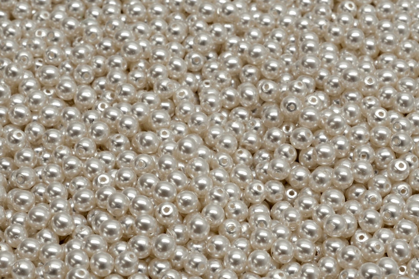 3mm Czech Round Druk Bead, Alabaster Pearl Bright White, 50 pieces