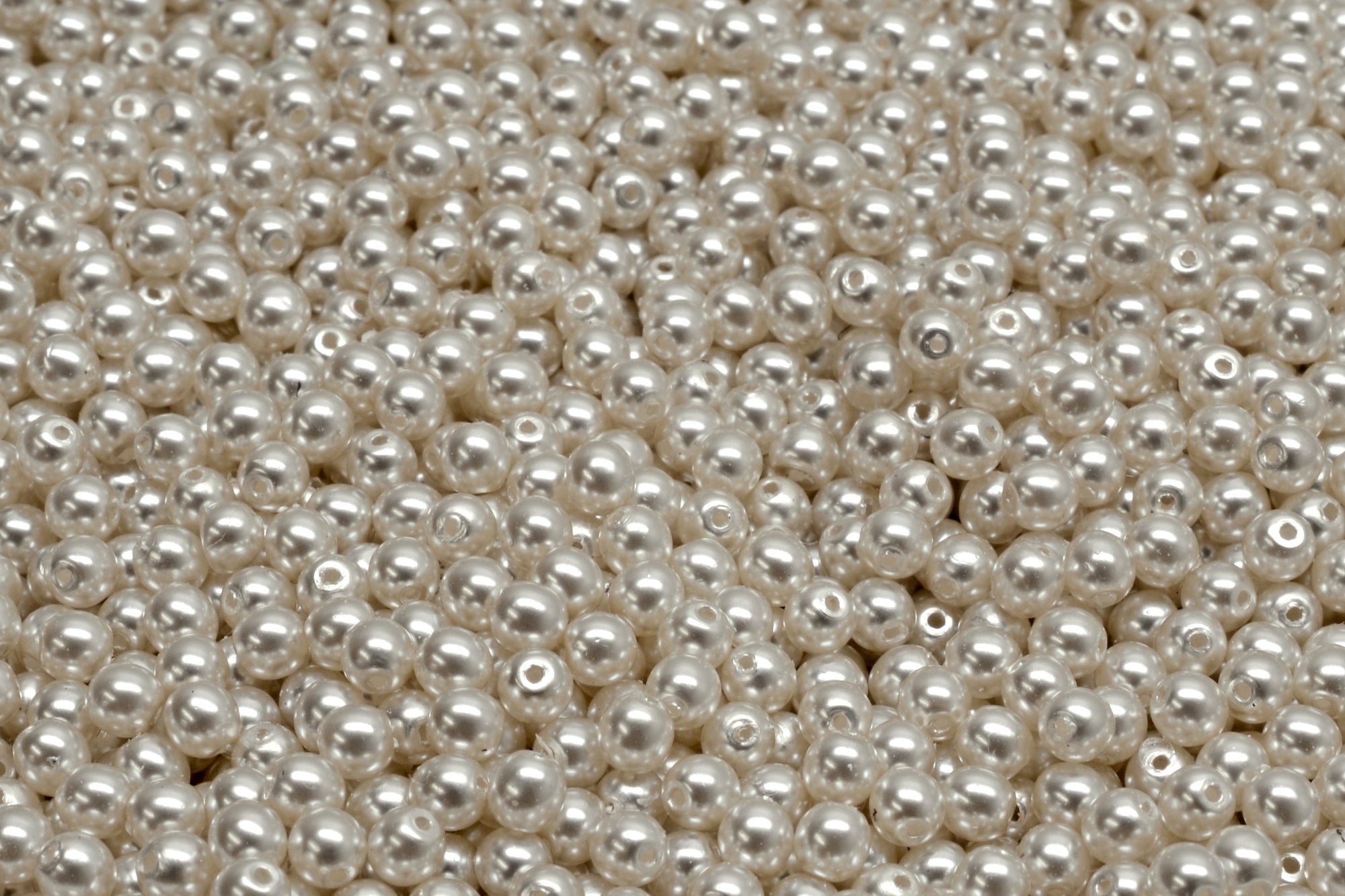 3mm Czech Round Druk Bead, Alabaster Pearl Bright White, 50 pieces