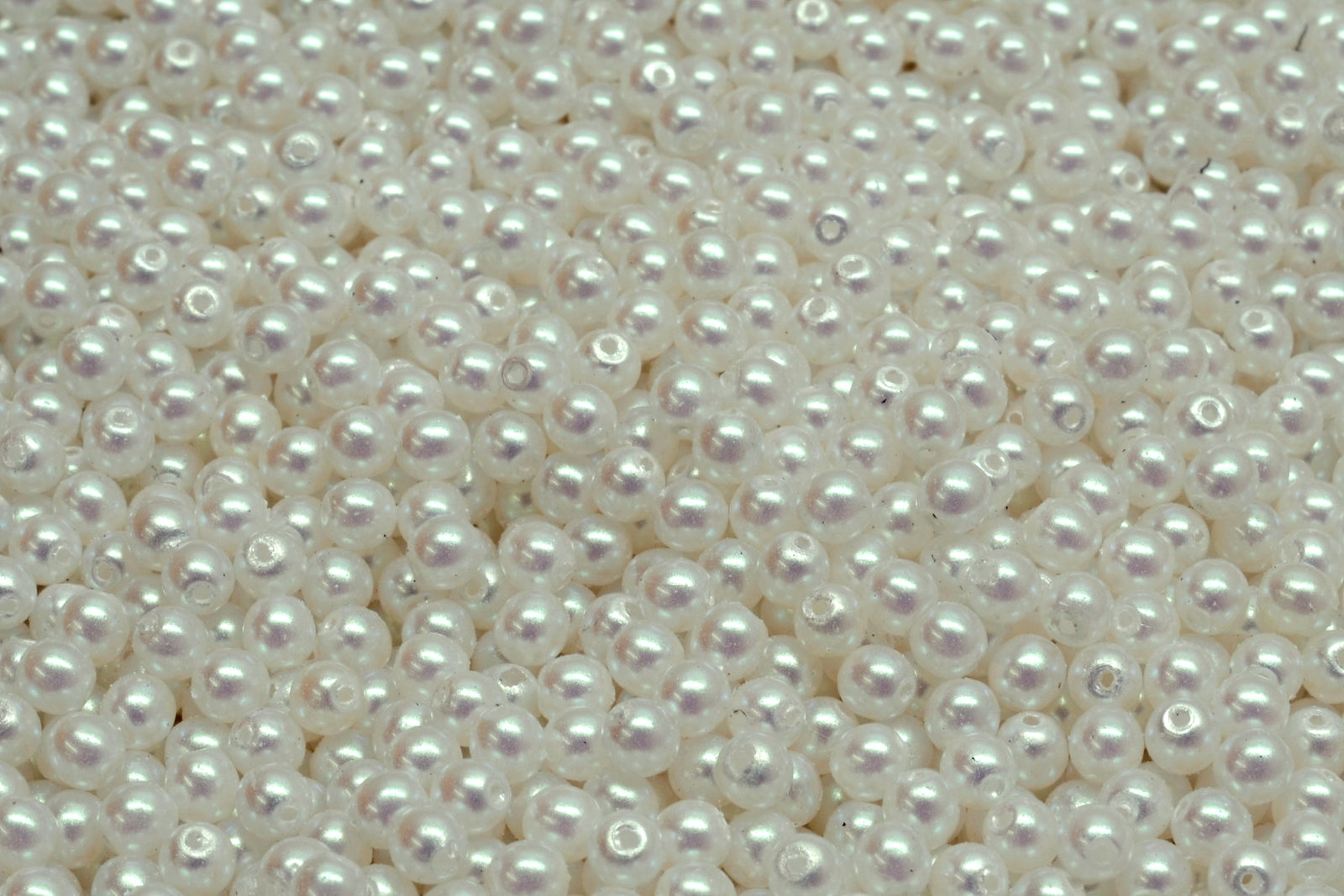 3mm Czech Round Druk Bead, Alabaster Pearlescent White, 50 pieces