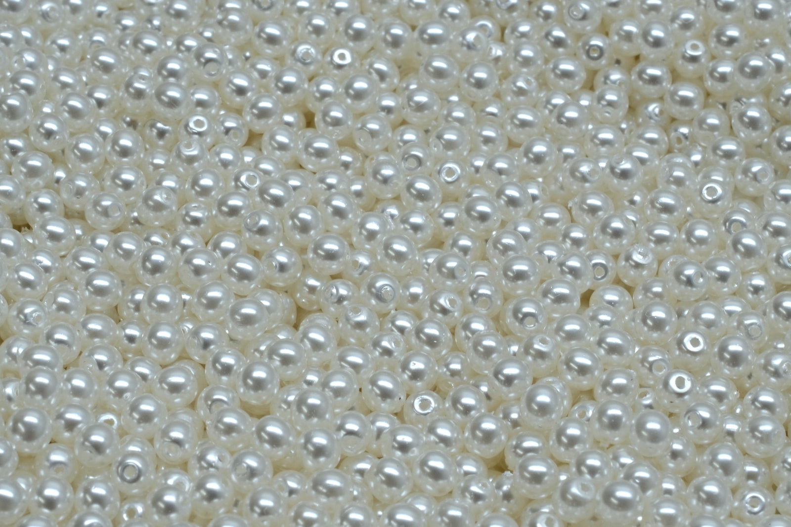 3mm Czech Round Druk Bead, Cream White Pearl, 50 pieces