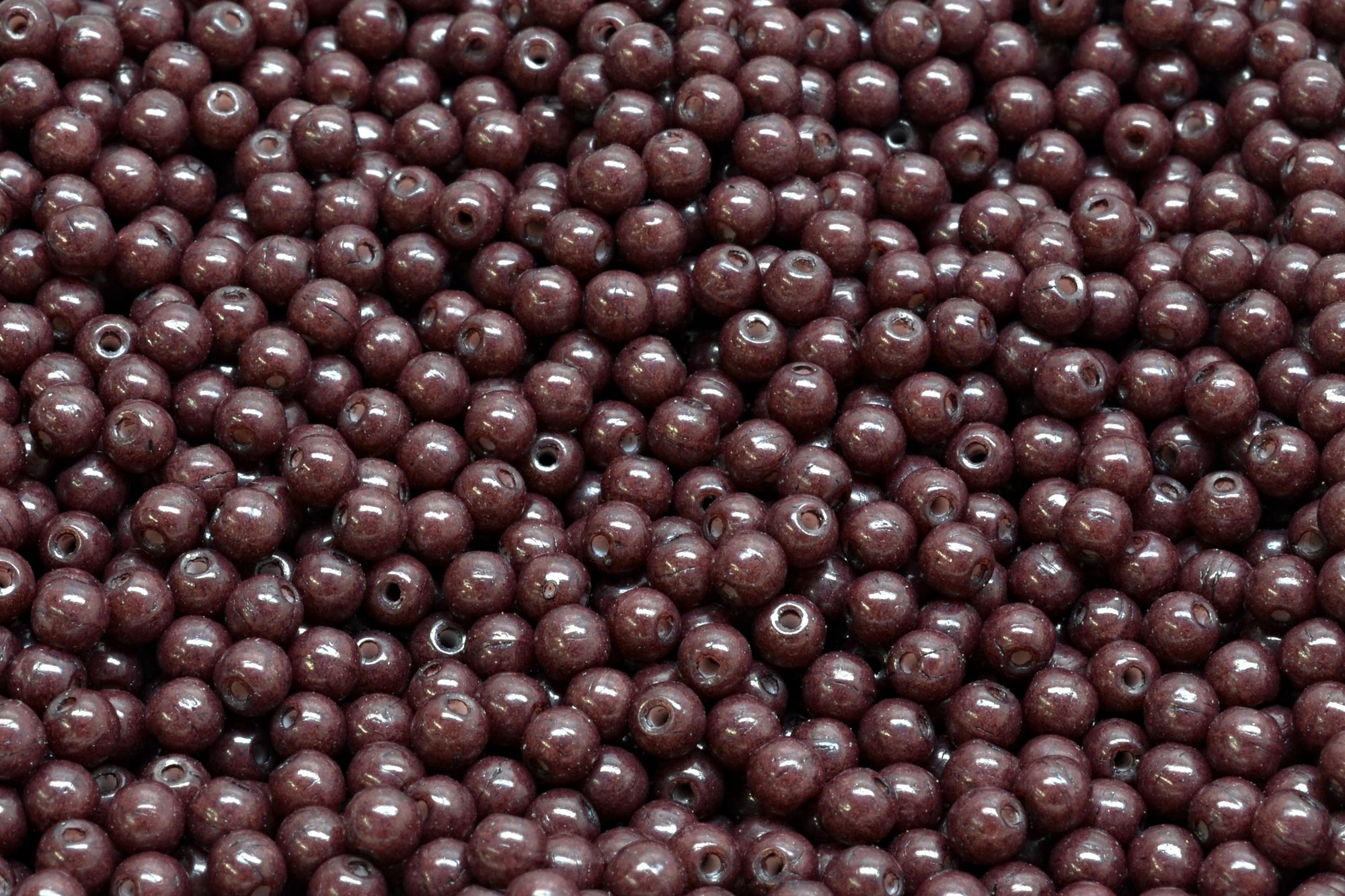 3mm Czech Round Druk Bead, Terra Intensive Dark Brown, 50 pieces