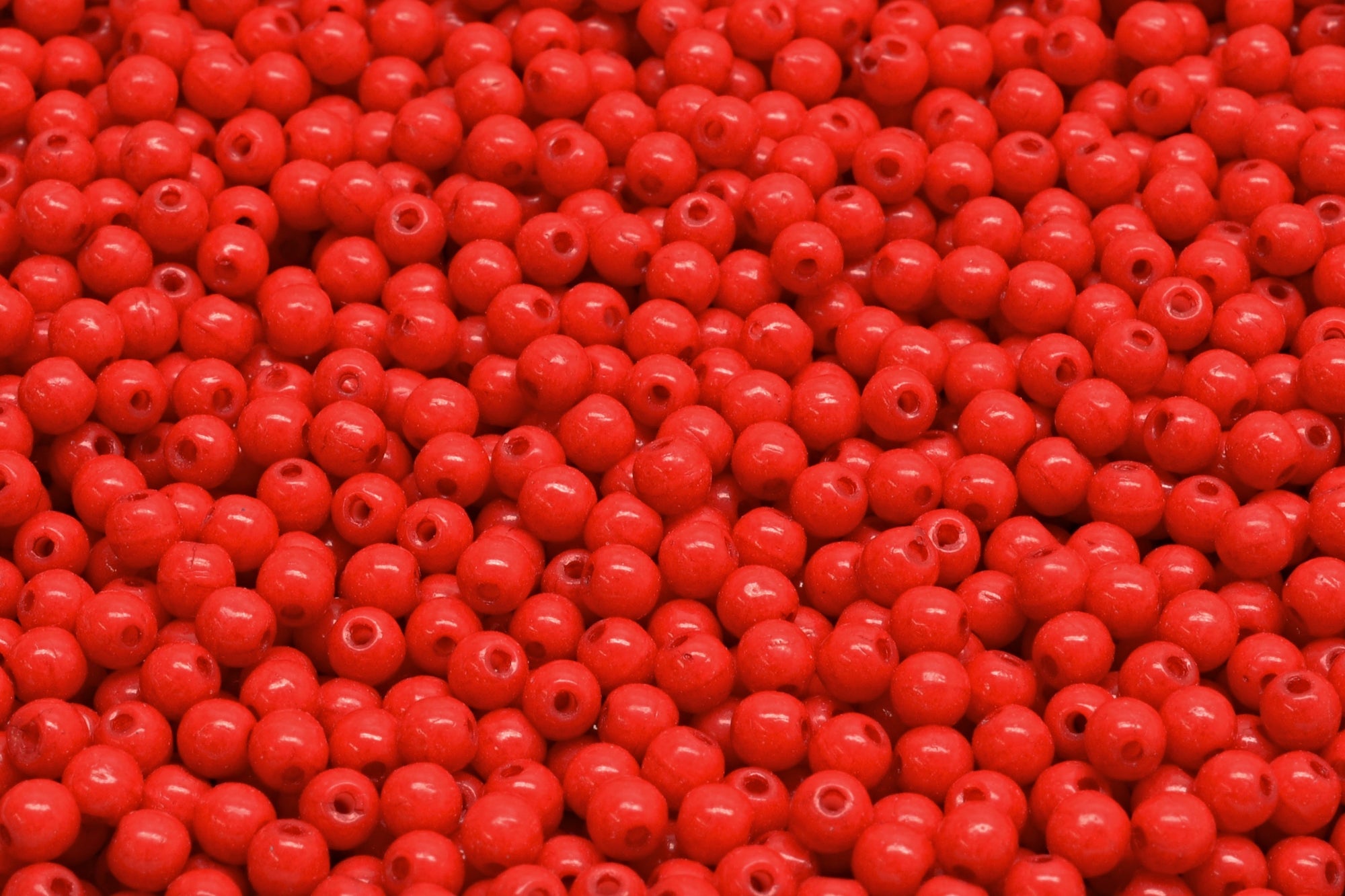 3mm Czech Round Druk Bead, Terra Intensive Red, 50 pieces