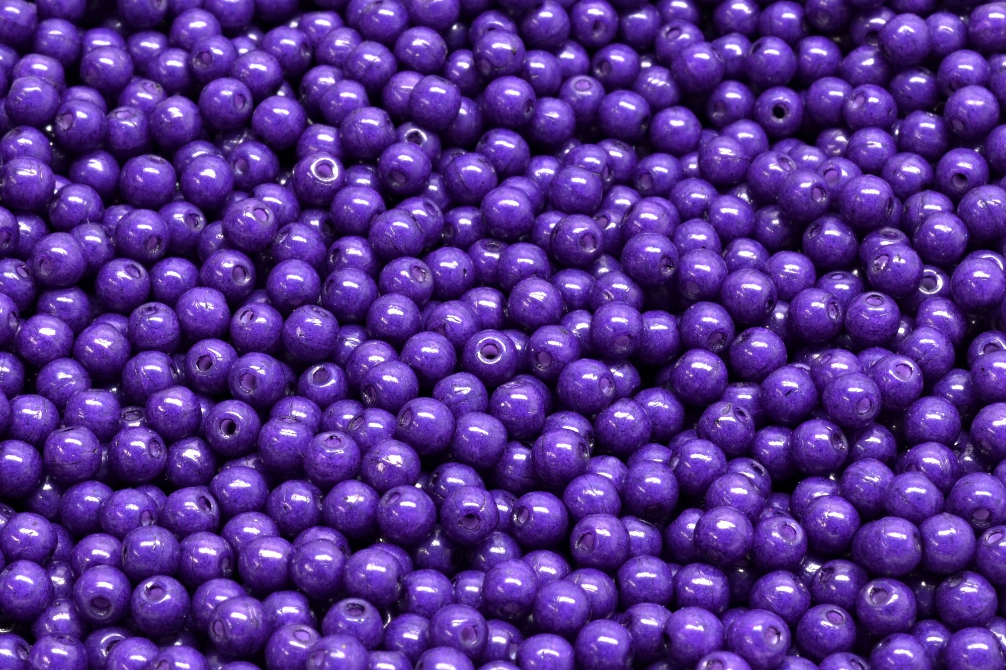 3mm Czech Round Druk Bead, Terra Intensive Purple, 50 pieces