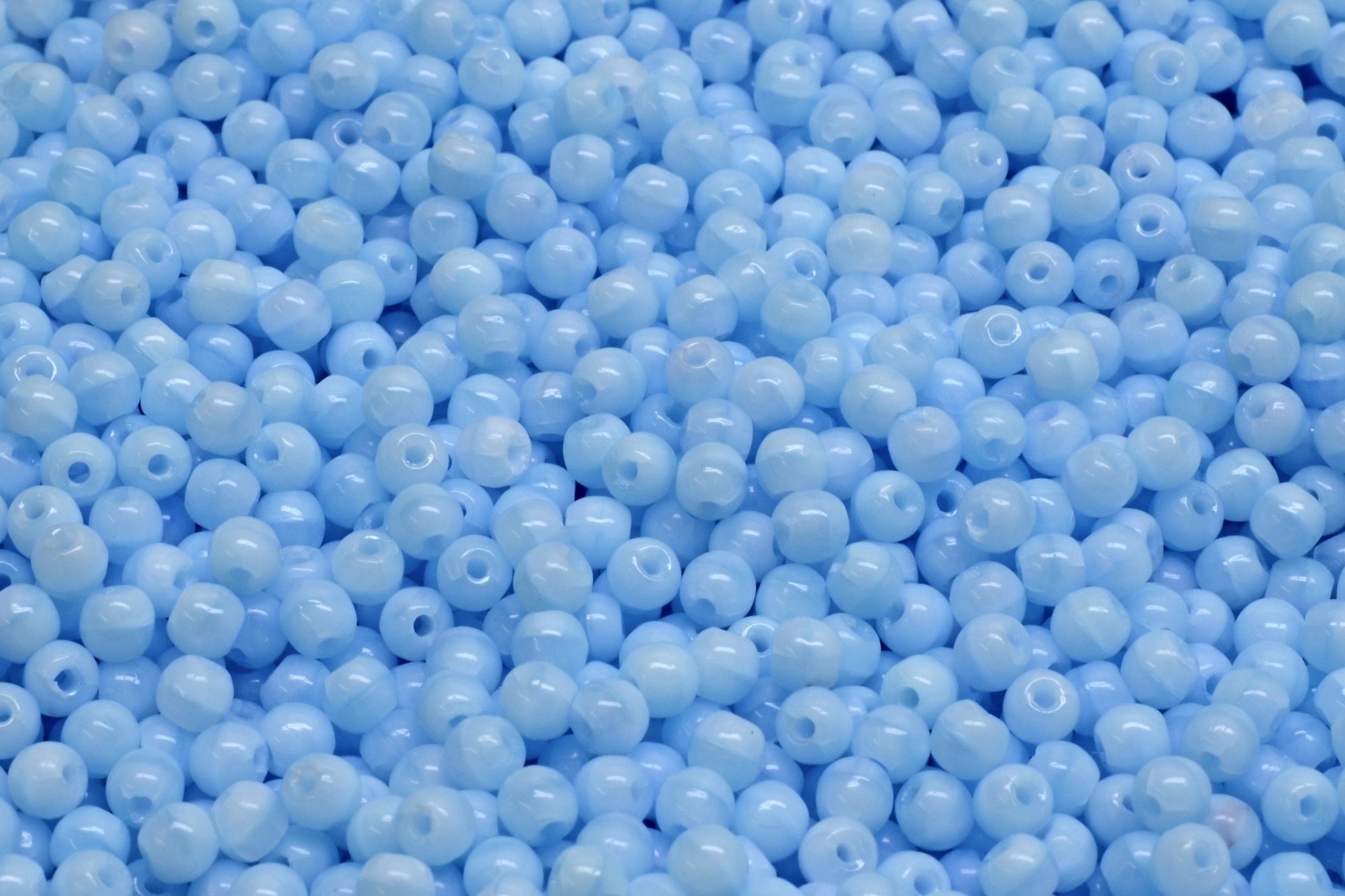 3mm Czech Round Druk Bead, Opaque Aqua, 50 pieces