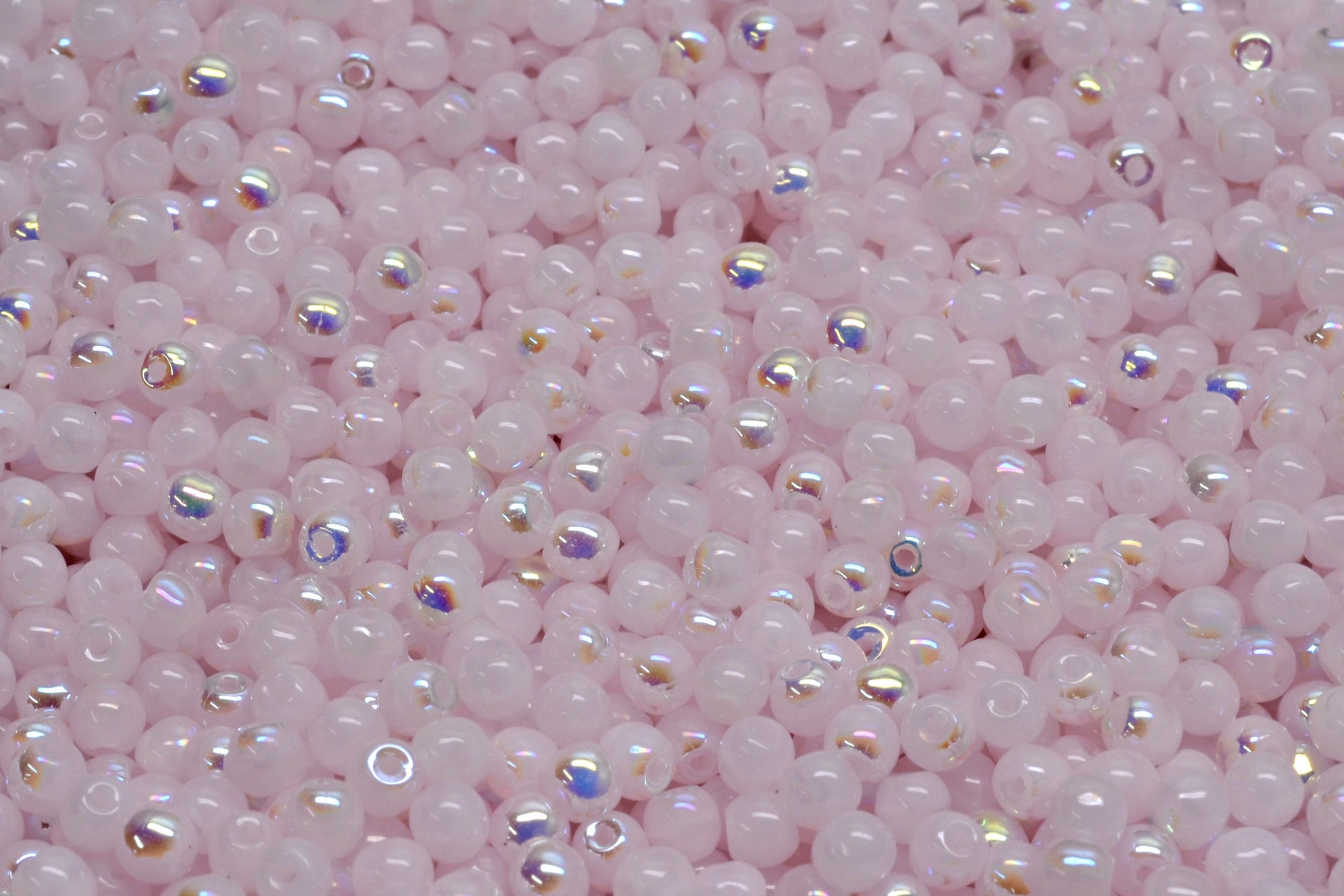 3mm Czech Round Druk Bead, Opal Pink AB, 50 pieces