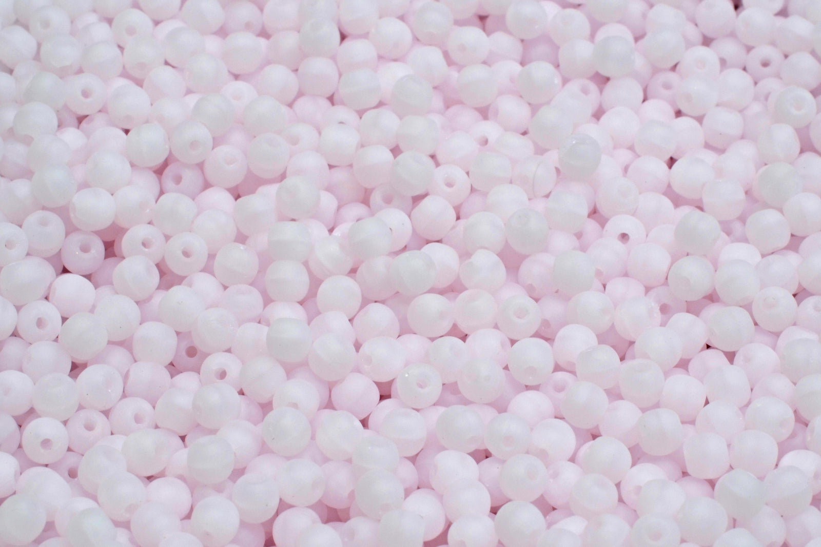 3mm Czech Round Druk Bead, Matte Opal Pink, 50 pieces