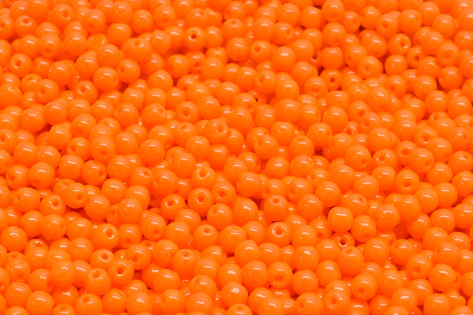 3mm Czech Round Druk Bead, Orange, 50 pieces