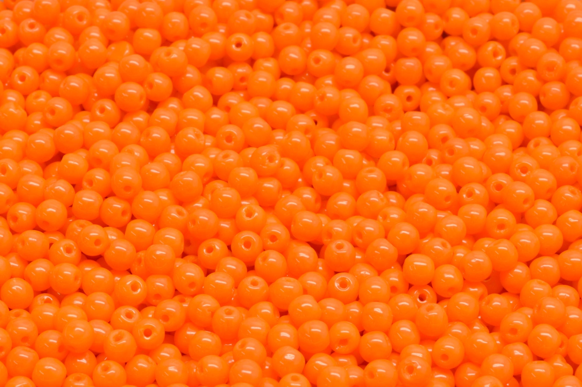 3mm Czech Round Druk Bead, Orange, 50 pieces