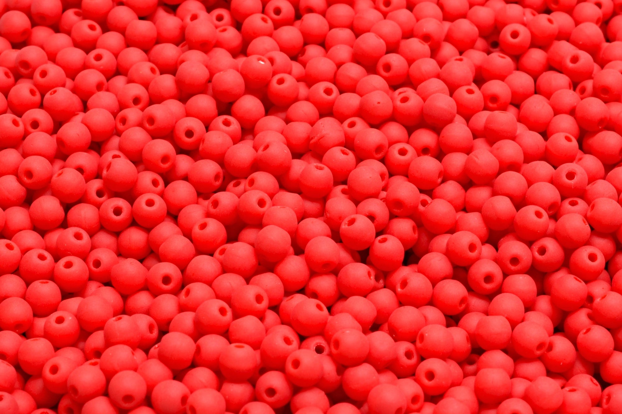 3mm Czech Round Druk Bead, Matte Red, 50 pieces