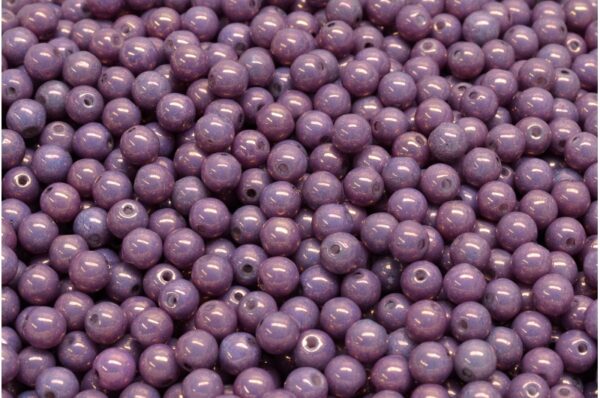 4mm Czech Round Druk Bead, Purple Vega, 50 pieces